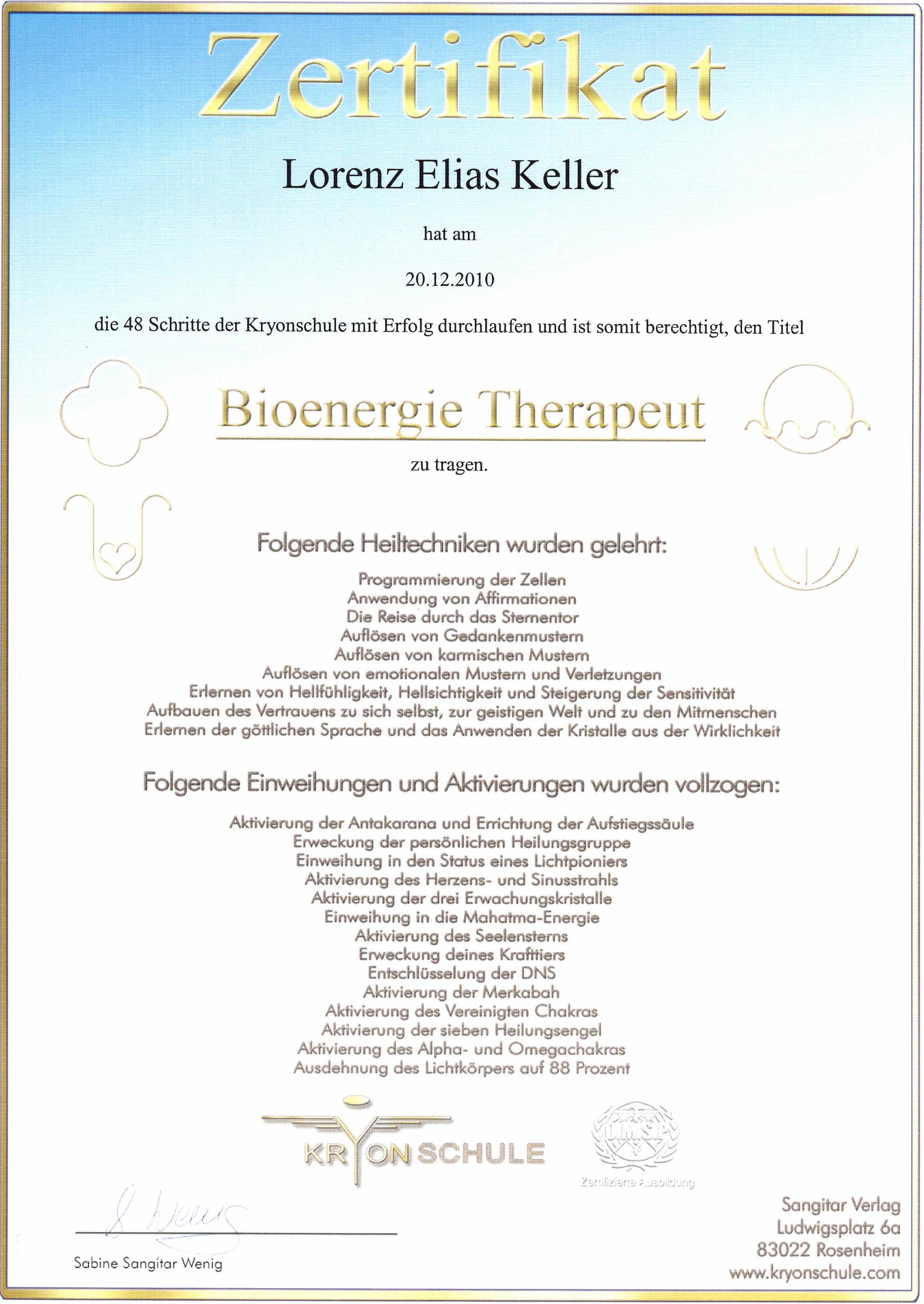 Bioenergie Therapeut
