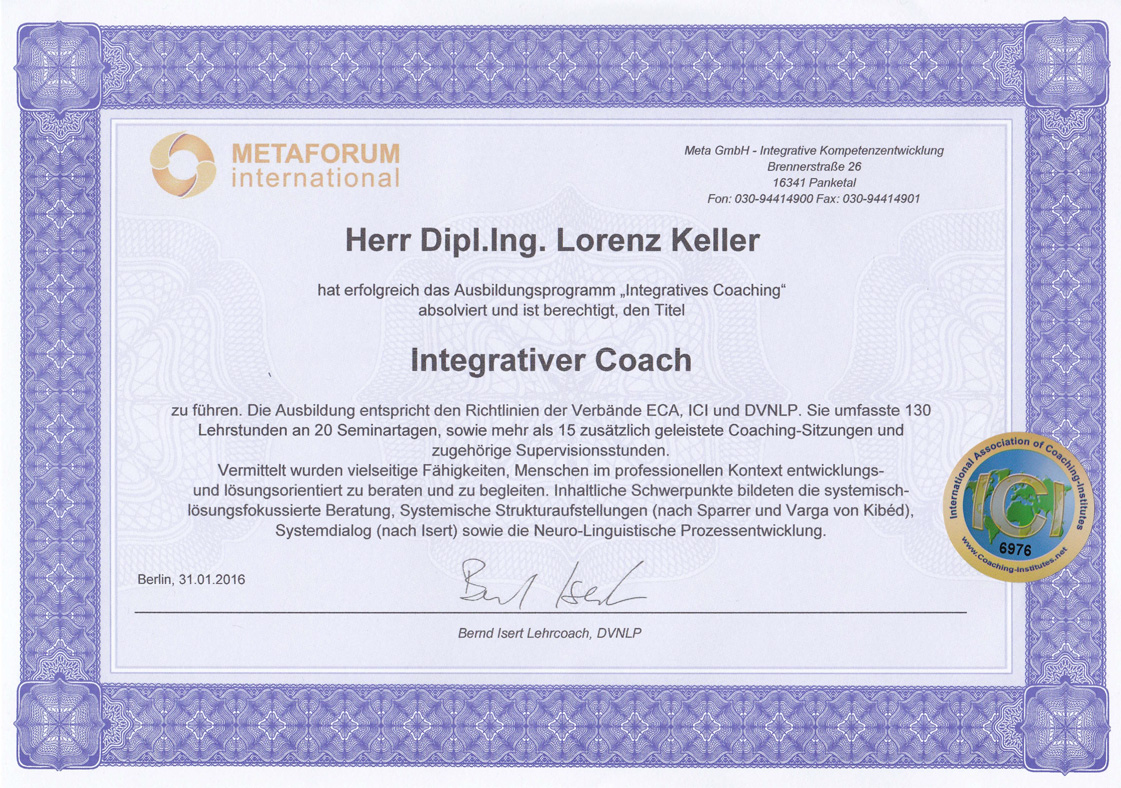Integrativ Systemischer Coach